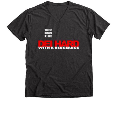 DEI Hard, a Dark Grey Heather Premium V-Neck Tee