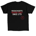 Fine print, a Black Classic Unisex Tee (back-view)