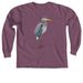 BEAT Great Blue Heron (white font), a Berry Comfort Colors Long Sleeve Tee