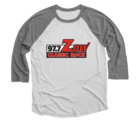 Unisex Tops, a Premium Heather and Heather White 3/4 Sleeve Baseball Tee