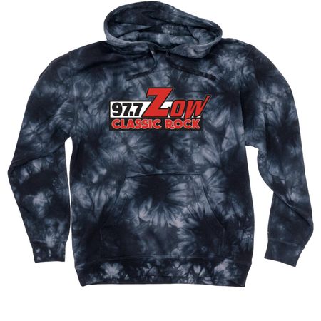 Unisex Tops, a Black Tie Dyed Pullover Hoodie