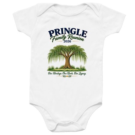 Pringle Family Reunion 2026 ? Sarah?s Design, a White Infant Onesie