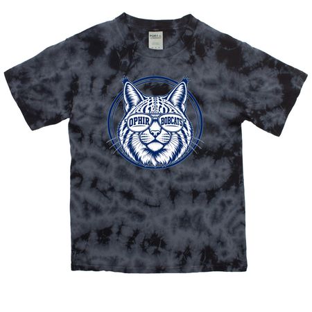 Bobcat Vibes, a Black Youth Crystal Tie Dye Tee