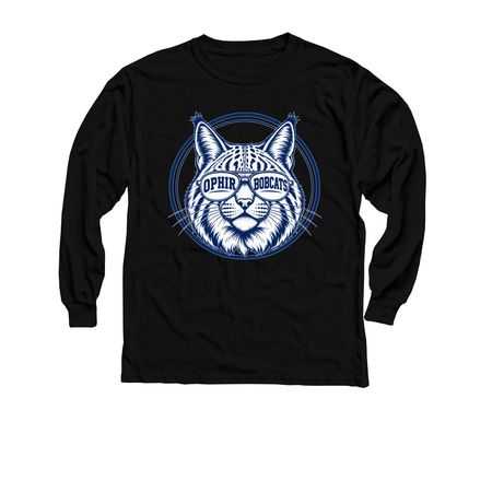Bobcat Vibes, a Black Youth Long Sleeve Tee