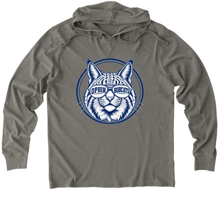 Bobcat Vibes, a Driftwood Grey Allmade Organic Cotton Mineral Dye Hoodie Tee