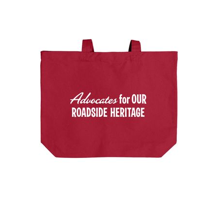 SCA Cotton Canvas Tote Bag, a Deep Red Cotton Canvas Tote Bag (back-view)