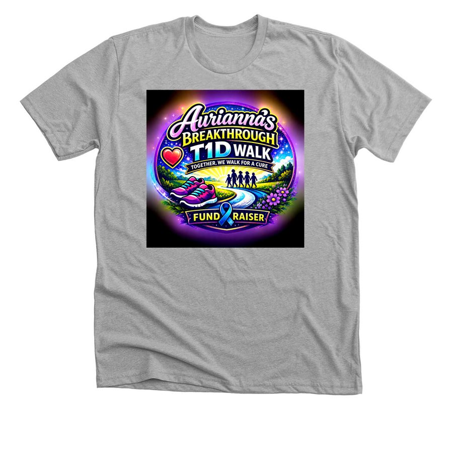 Walkinng for a cure for Aurianna, a Athletic Heather Premium Unisex Tee
