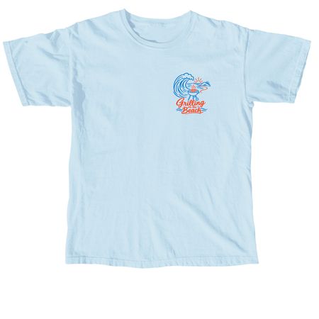 Grilling on the Beach - Lobsters, a Chambray Comfort Colors Unisex Tee
