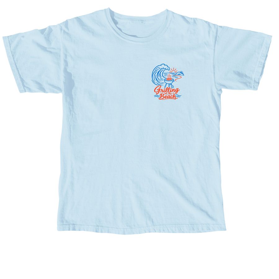 Grilling on the Beach - Lobsters, a Chambray Comfort Colors Unisex Tee