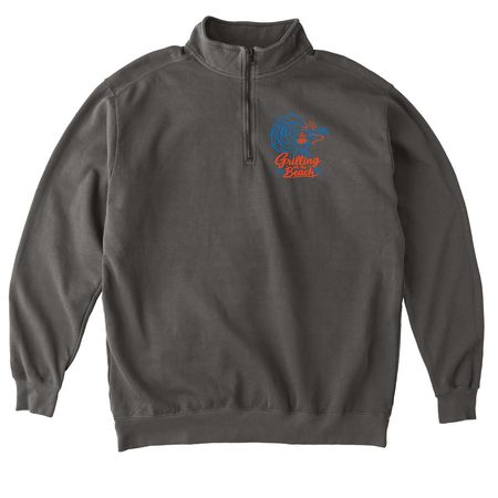 Grilling on the Beach - Lobsters, a Pepper Comfort Colors Quarter Zip Pullover