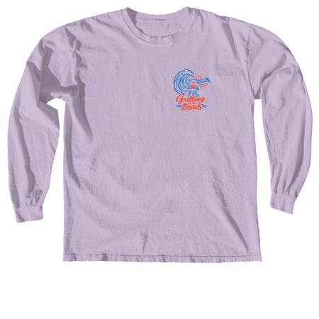 Grilling on the Beach - Lobsters, a Orchid Comfort Colors Long Sleeve Tee