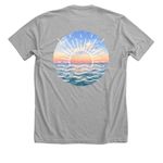 AMI Sunset, a Athletic Heather Premium Unisex Tee (back-view)
