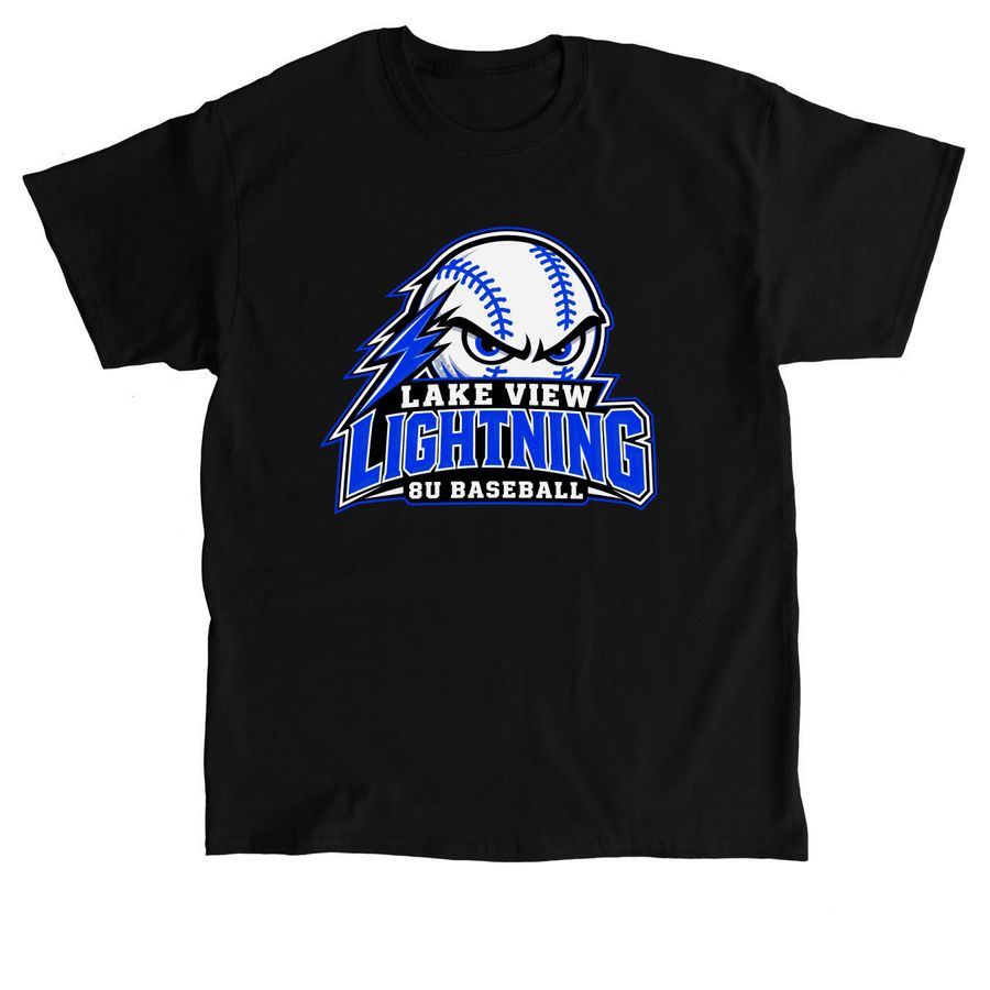 Lake View Lightning 8U- Angry Baseball, a Black Classic Unisex Tee