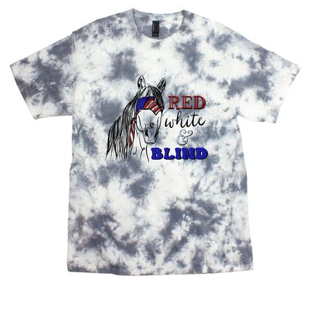 Red White & Blind, a Grey Crystal Tie Dye Tee