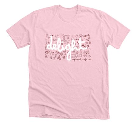 Delight Attendee Shirt, a Heather Pink Premium Unisex Tee