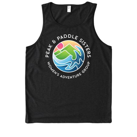 Full Front (White Logo), a Deep Black Allmade Eco Triblend Tank