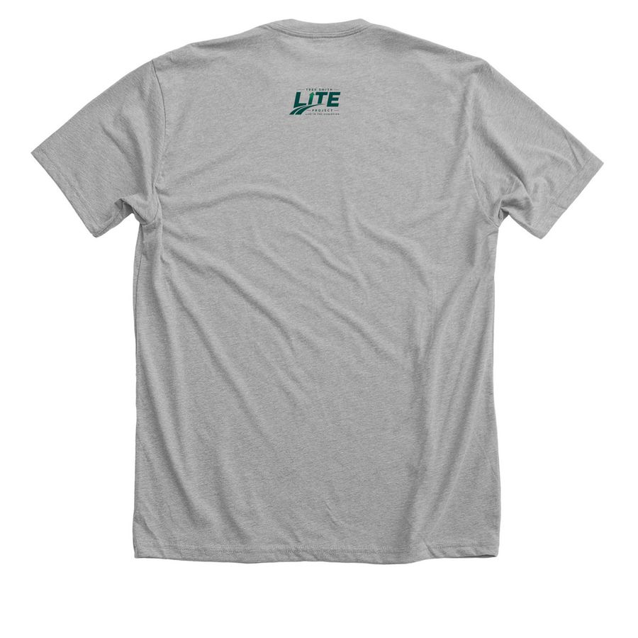 Live In The Evolution, a Athletic Heather Premium Unisex Tee (back-view)