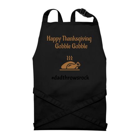 Happy Thanksgiving Aprons, a Black Recycled Bib Apron