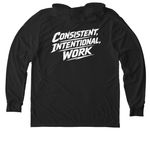 Fall 2026 Pt 2, a Space Black Allmade Eco Triblend Hoodie Tee (back-view)