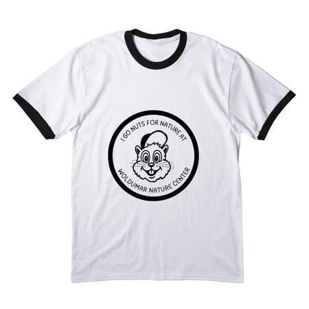 Go Nuts at Woldumar, a White/ Jet Black Cotton Ringer Tee