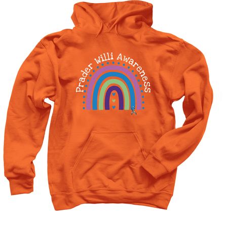 Prader Willi Syndrome Awareness ORANGE Tee, a Orange Pullover Hoodie