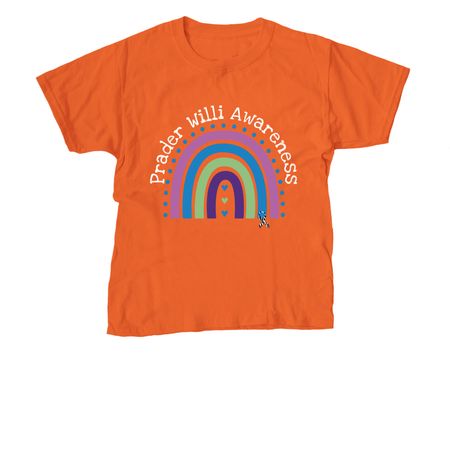 Prader Willi Syndrome Awareness ORANGE Tee, a Orange Youth Unisex Tee