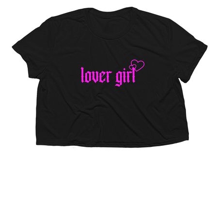 lover girl crop top, a Black Women?s Flowy Cropped Tee