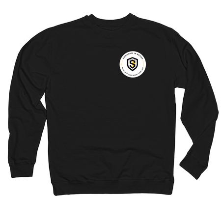 Excellence in Motion: Classic Care, a Black Midweight Crewneck Sweatshirt
