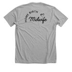 Home birth midwife (Black letters)&nbsp;, a Athletic Heather Premium Unisex Tee (back-view)