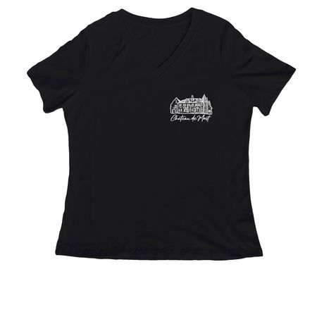 Chateau de Mort Salem 2026, a Black Women's Relaxed V-Neck Tee