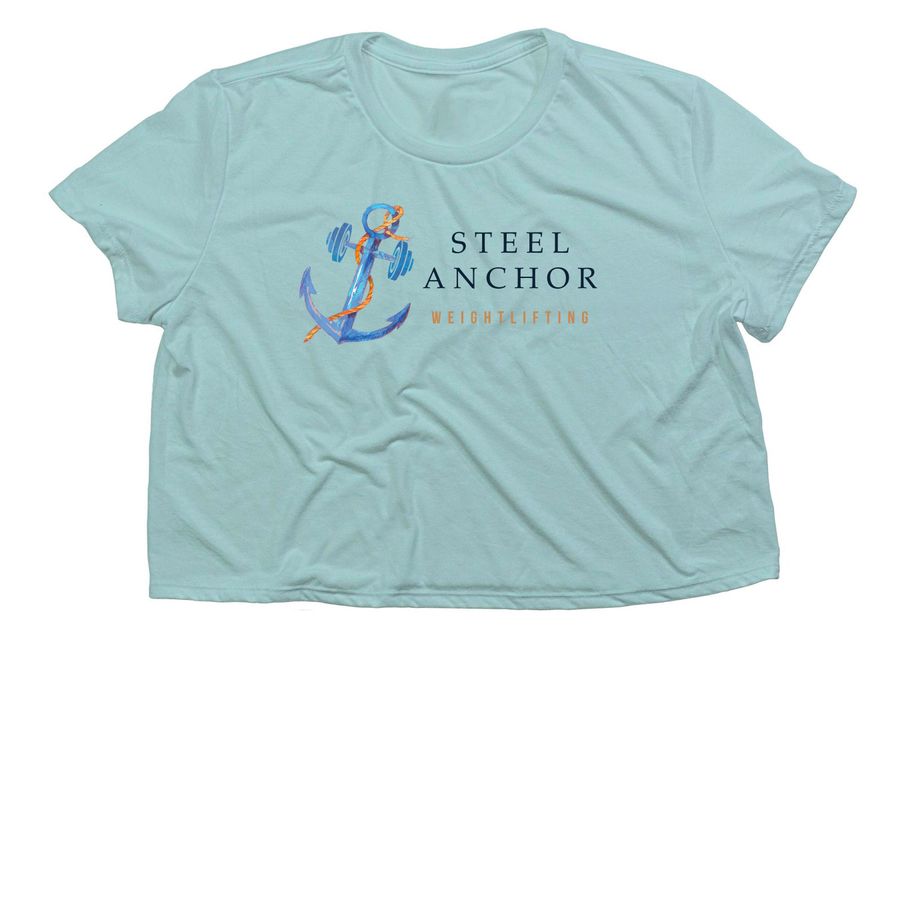 Steel Anchor Weightlifting Tanks, T's, & Tops, a Dusty Blue Women?s Flowy Cropped Tee