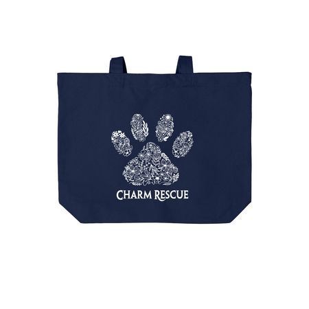 Saving lives, one paw at a time., a River Blue Navy Cotton Canvas Tote Bag