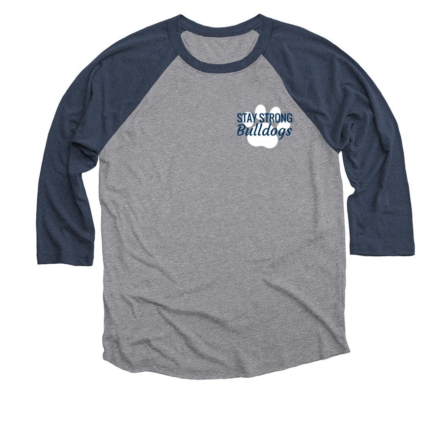 Vintage Pawprint, a Vintage Navy and Premium Heather 3/4 Sleeve Baseball Tee