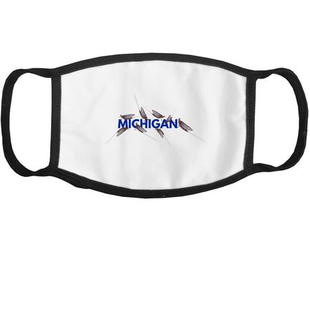 Mask up Michigan&nbsp;, a White and Black Cotton Face Mask