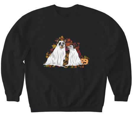 Rifty & V Halloweenie, a Black Softstyle Crewneck Sweatshirt