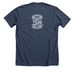 FBA's Creation Corner Logo Shirt, a Heather Navy Premium Unisex Tee (back-view)