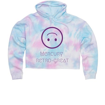 Mercury retro-GREAT ??, a Cotton Candy Women?s Tie Dye Cropped Hoodie