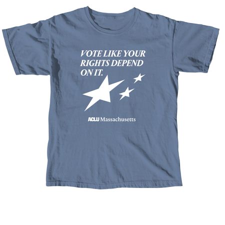 ACLUM Vote Like Your Rights Depend On It, a Blue Jean Comfort Colors Unisex Tee