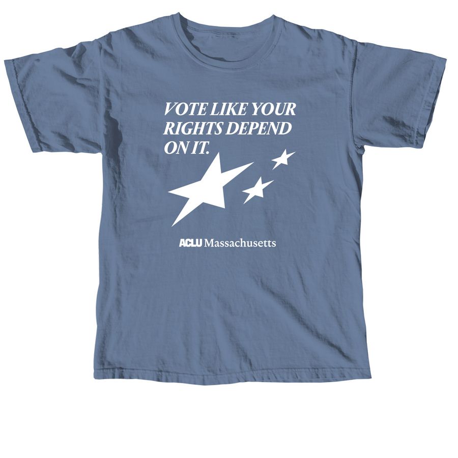 ACLUM Vote Like Your Rights Depend On It, a Blue Jean Comfort Colors Unisex Tee