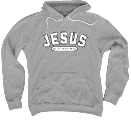 Jesus: Est. In the Beginning, a Athletic Heather Premium Pullover Hoodie