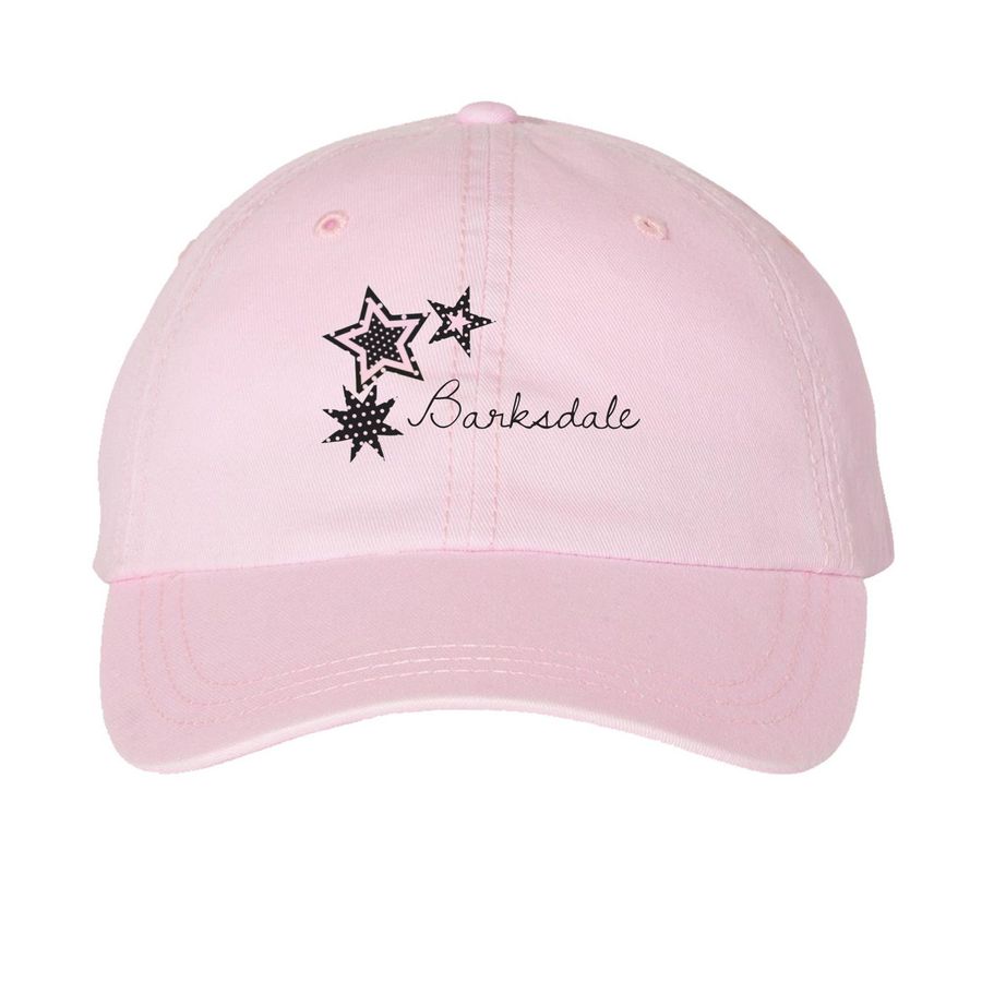 Star Baseball Hat, a Pink Printed Pigment Dye Baseball Cap