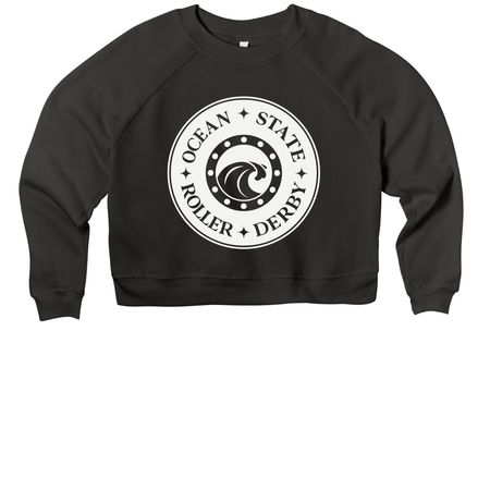Light Logo Merch, a Black Women's Premium Cropped Raglan Sweatshirt