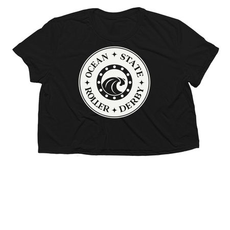 Light Logo Merch, a Black Women?s Flowy Cropped Tee