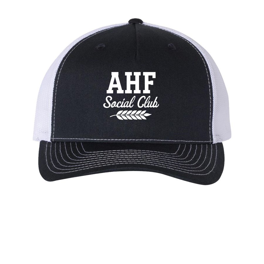 AHF Social Club&nbsp;, a Navy/ White Printed Five-Panel Trucker Cap