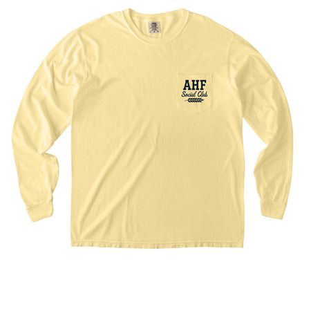 AHF Social Club Pocket Tee&nbsp;, a Butter Comfort Colors Long Sleeve Pocket Tee