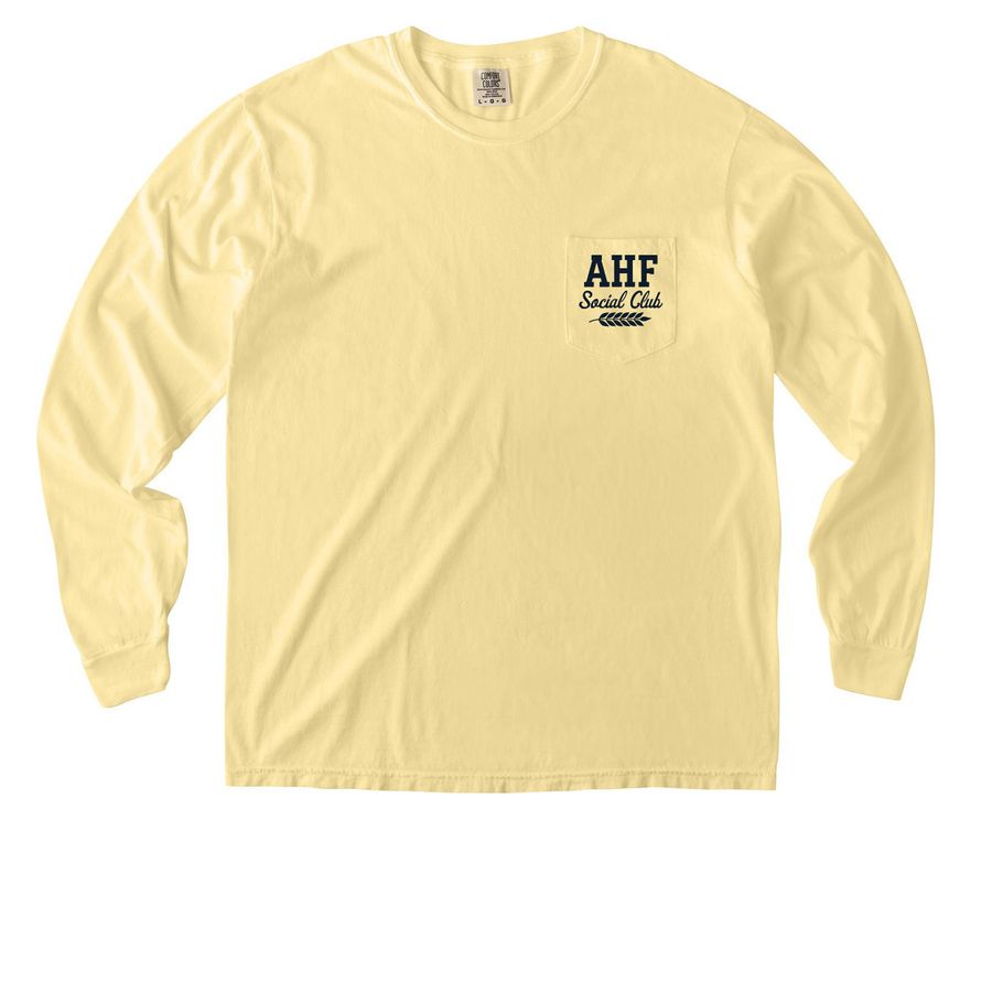 AHF Social Club Pocket Tee&nbsp;, a Butter Comfort Colors Long Sleeve Pocket Tee
