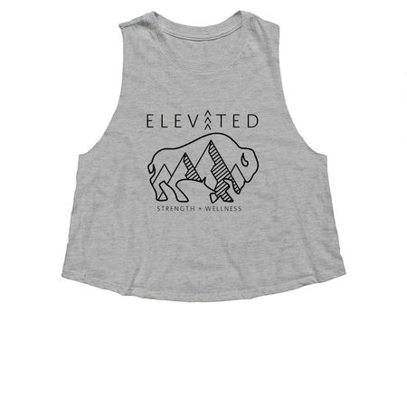 Buffalo Wellness V2, a Athletic Heather Women's Cropped Racerback Tank