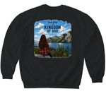 The order, a Black Softstyle Crewneck Sweatshirt (back-view)