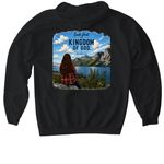 The order, a Black Gildan Softstyle Pullover Hoodie (back-view)