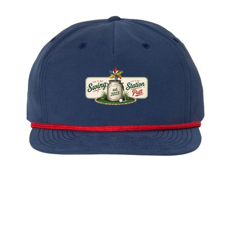 Hats, Design 2, a Navy/ Red Printed Umpqua Snapback Cap